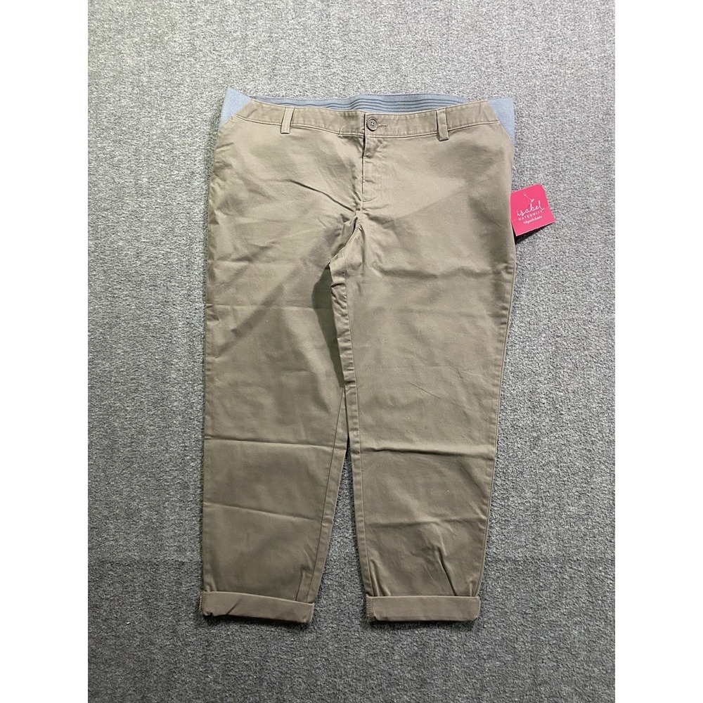 Isabel Maternity Capri Pants Brown Over Belly Cropped Size 6 NWT